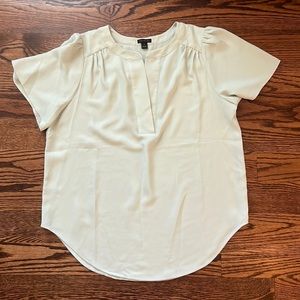 Ann Taylor Light Mint Green Split Neck Blouse